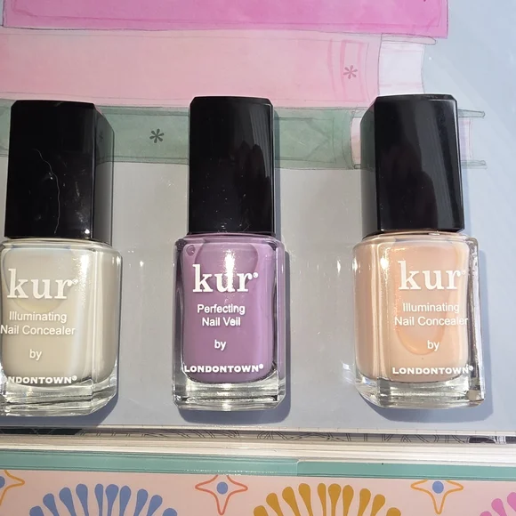 Londontown Kur Nail Veil Trio - Cream, Purple, Tan - Picture 2 of 6
